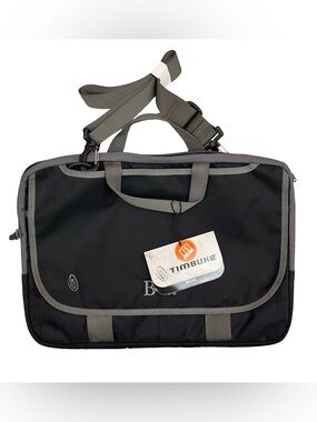 Timbuk2 Black and Gray Laptop Messenger Bag NEW BV Logo